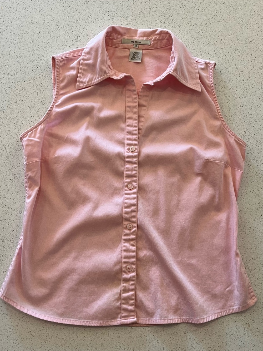 Merona Sleeveless Button-Down Shirt in Peach